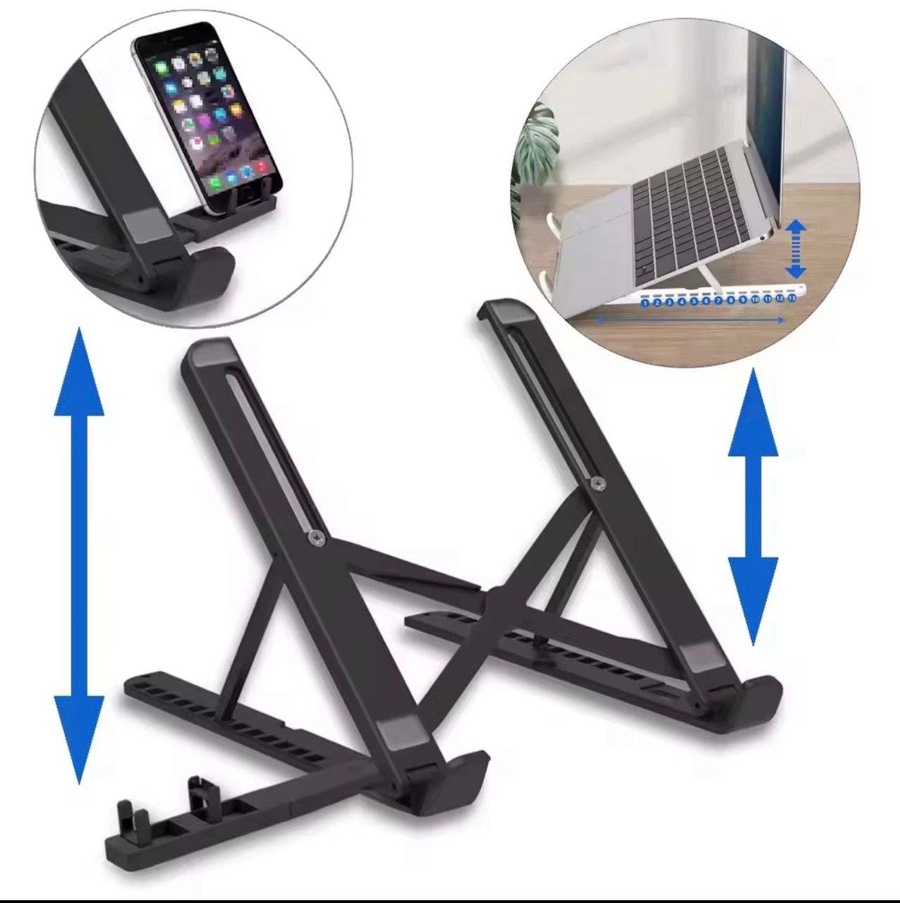 Support Pliable Réglable pour Ordinateur Portable et Smartphone