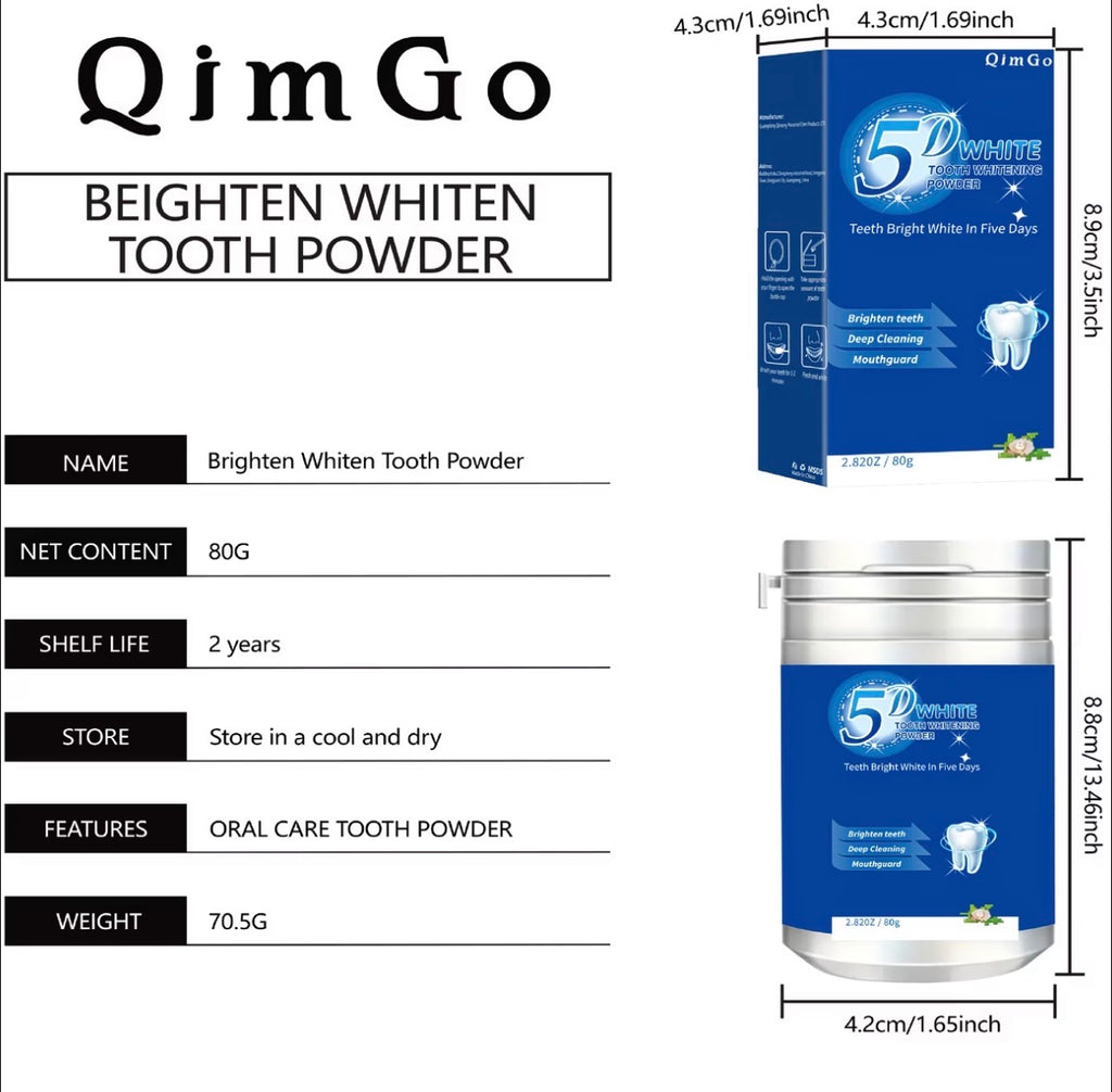QimGow 5D White Tooth Whitening Powder